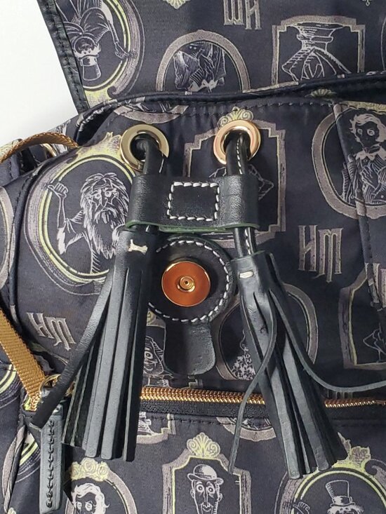 Dooney Bourke Disney Haunted Mansion 2 Backpack Ghost Portrait Print Tags READ main image 11